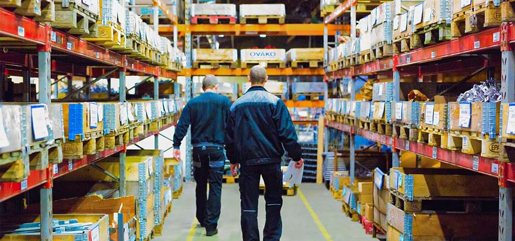 SKIOLD employees in the warehouse 